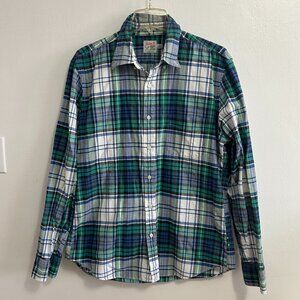 J. Crew Broken-In Oxford Shirt Mens Large Plaid Button Down Long Sleeve Slim Fit